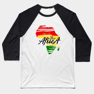 Africa silhouette map, texture effect Baseball T-Shirt